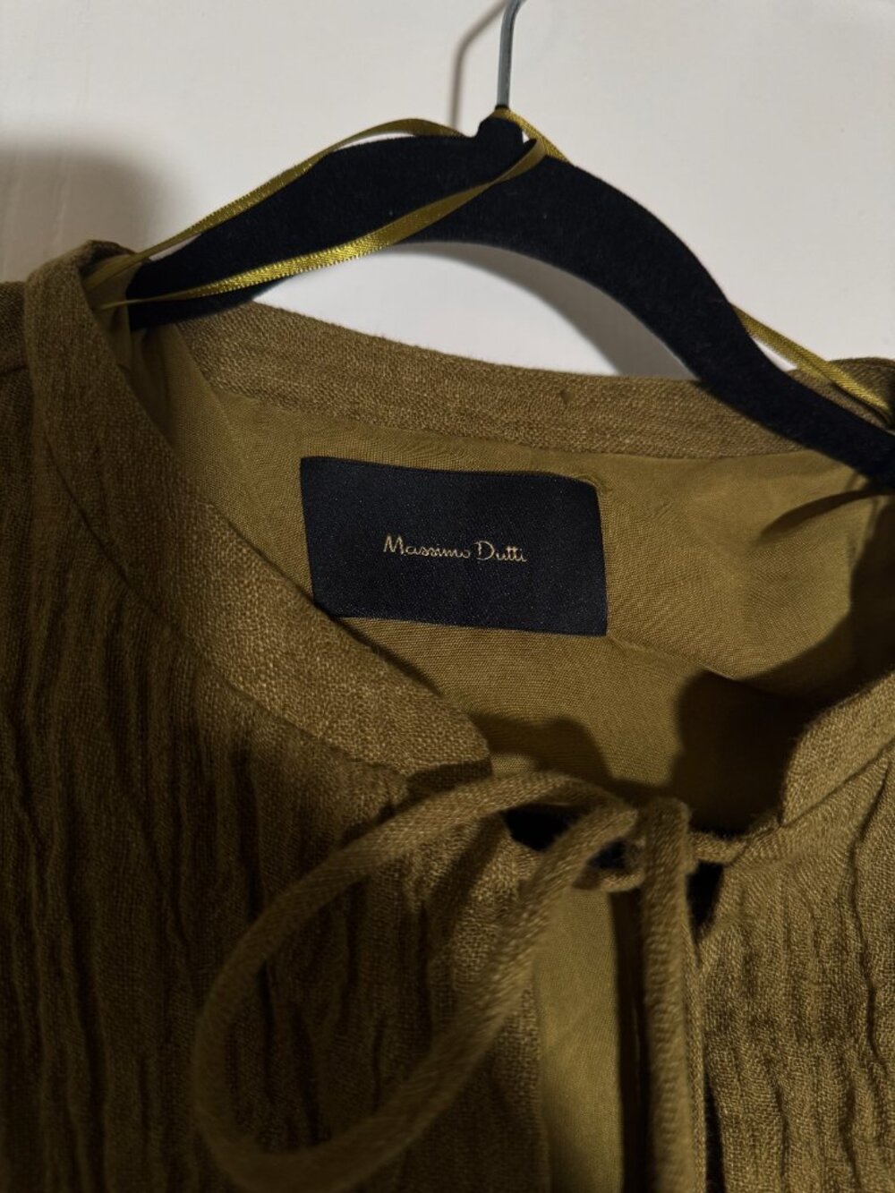 Massimo Dutti Linen Tie-Front Jacket Khaki Size S Gently Worn - Picture 6 of 7